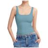 Solid Color Square Neck Sleeveless Top Solid Color Square Collar Sleeveless Open Back Tops Women