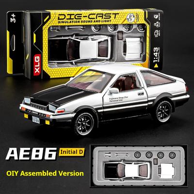 1:43 Modèles Pagani Zonda R Ae86 Jouets Miniatures Voitures en Alliage Moulé sous Pression Détachables Rapidement Jouet d'Assemblage Amusant Cadeaux de Noël pour Enfants