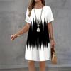 Comfortable Print Casual Women's Fashion Crew Neck Casual Dresses