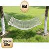 Single-User Heavy-Duty Nylon Mesh Hammock Portable Breathable Swing Bed with Hanging Ropes for Camping Beach Outdoor Use