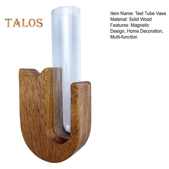 Plante hidroponice Tub de încercare Vază din lemn de pisică de câine colector de mustăți Magnet de frigider Vază de propagare a plantelor Home Office Decor pentru frigider