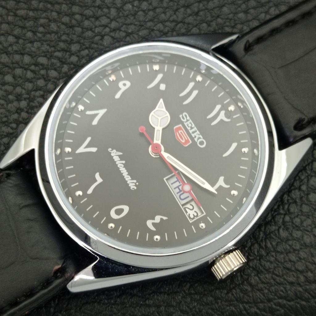 AUTOMATIC VINTAGE REFURBISHED SEIKO 5 6309A JAPAN MENS BLACK WATCH A441174-4 Sk-a441174