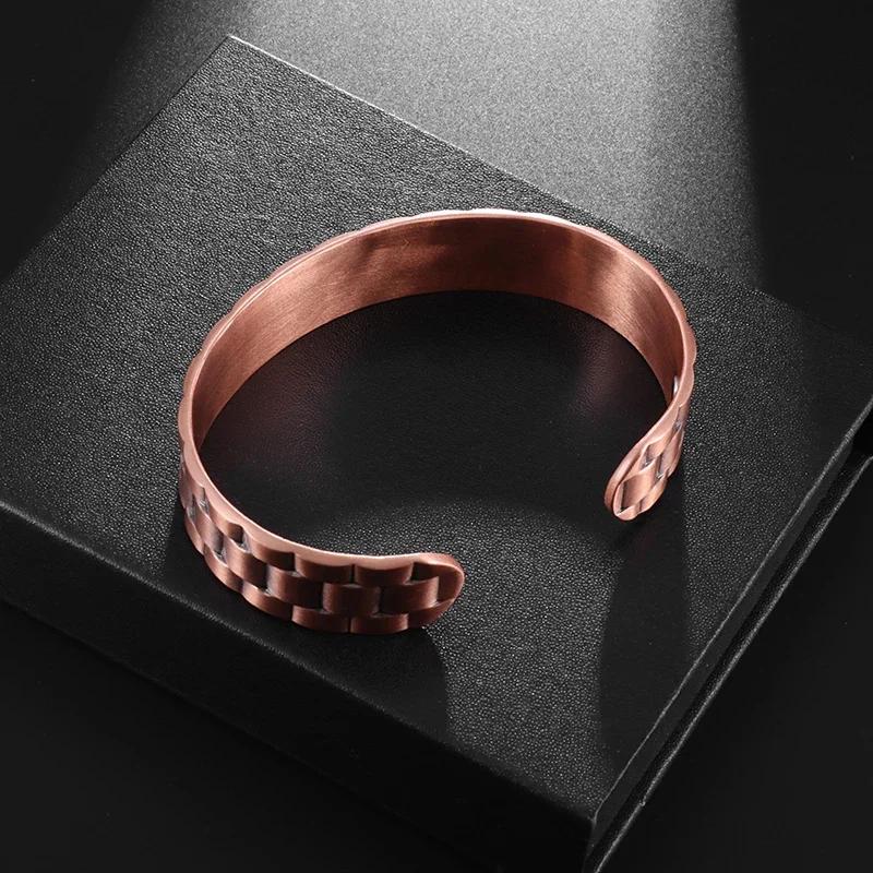 High Quality Retro Magnetic Open Copper Bracelet Suitable for Men and Women Fashionable Casual Sports Accessories Gifts