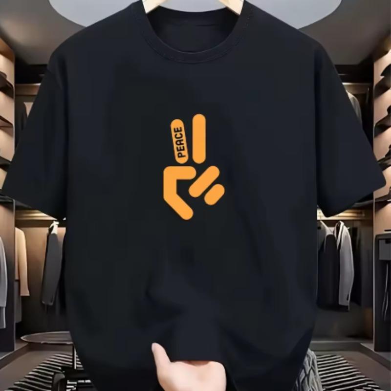 Nuova T-shirt Stampata in Stile Europeo e Americano, Comoda e Traspirante, Girocollo, Puro Cotone, Adatta Sia a Uomini che a Donne