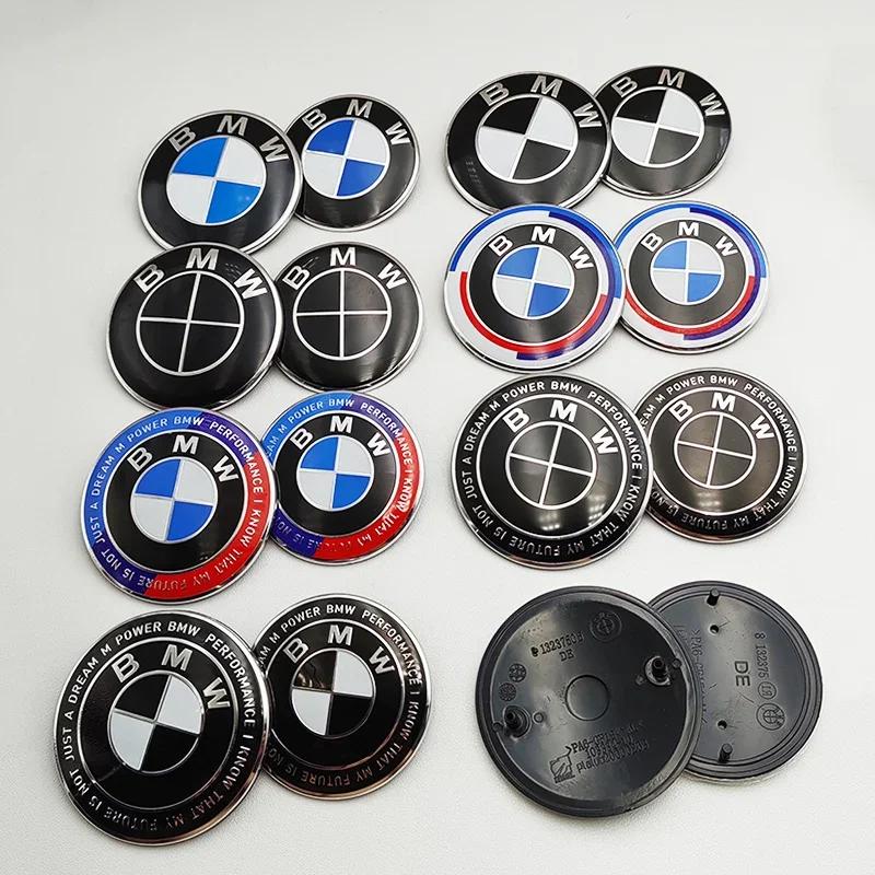 2pcs ABS 74mm 82mm BMW Hood Emblem Car Front Bonnet Logo Trunk Cover Badge For BMW E39 E46 E30 E36 G20 E87 E60 E90 Accessories
