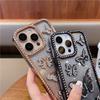 For iPhone 16 Pro Max Luxury Flash Glitter Butterfly Plating Frame Phone Case For iPhone 11 12 13 14 15 16 Plus Rhinestone Cover