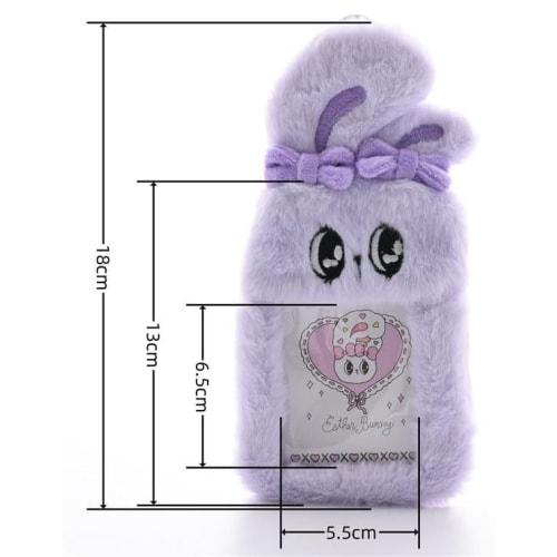 Esther Bunny Trading Card Case, Pass Holder, Fluffy Plush Toy (White)