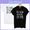 Premium Quality Women T-shirts Game Of Thrones Short Sleeve Letter Design