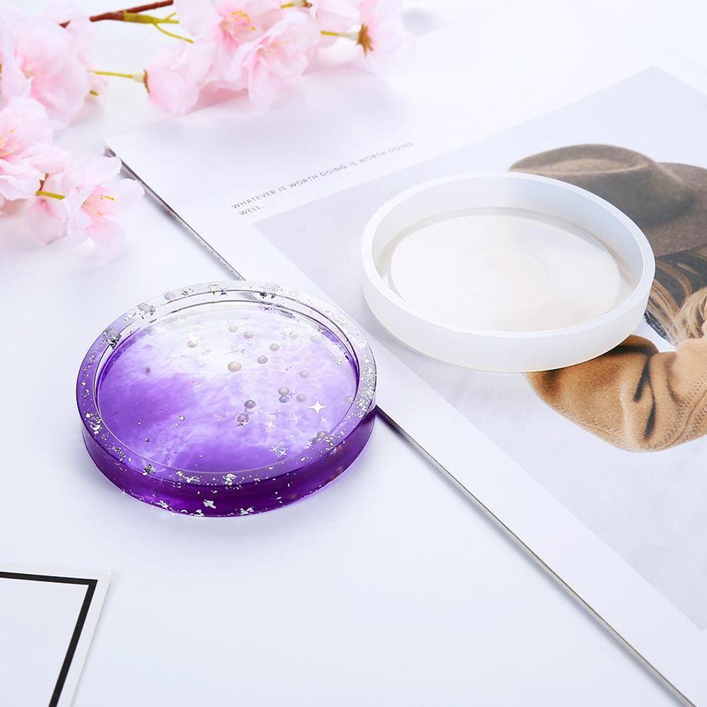 Transparent Handmade Craft Crystal Glue Dropping Tool Teacup Mat Mold Epoxy Silicone Molds