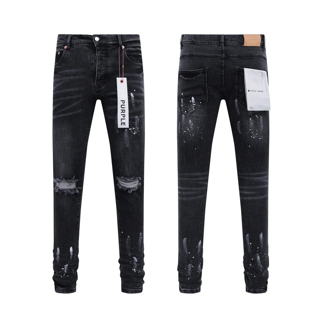 ZYLLO Retro Streetwear Men's Jeans New Trendy Low Rise Skinny Denim Pants Slim-Fit Trousers