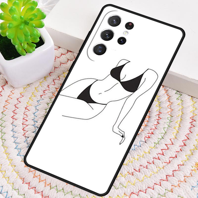 Woman Body Line Art TPU Phone Case For Samsung Galaxy note 10 pro S26 S25 S24 S23 S22 Ultra Plus S21 FE S20 Shockproof Cover