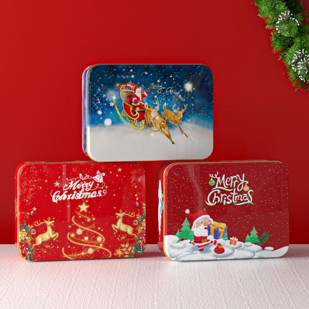 Square Christmas Box Multii Style Gift Packing New Biscuit Can  Jewelry