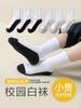 Children's Student Socks Black Color Block Pattern Comfortable Soft Fabric Durable Stretch Fit Suitable for School and Everyday Use