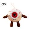 Portable Plush Toy Halloween Eyeball Keychain, Funny Scary Eye Stuffed Pendant Window Hanging Decoration for Backpack, Spooky Mini Doll Bag