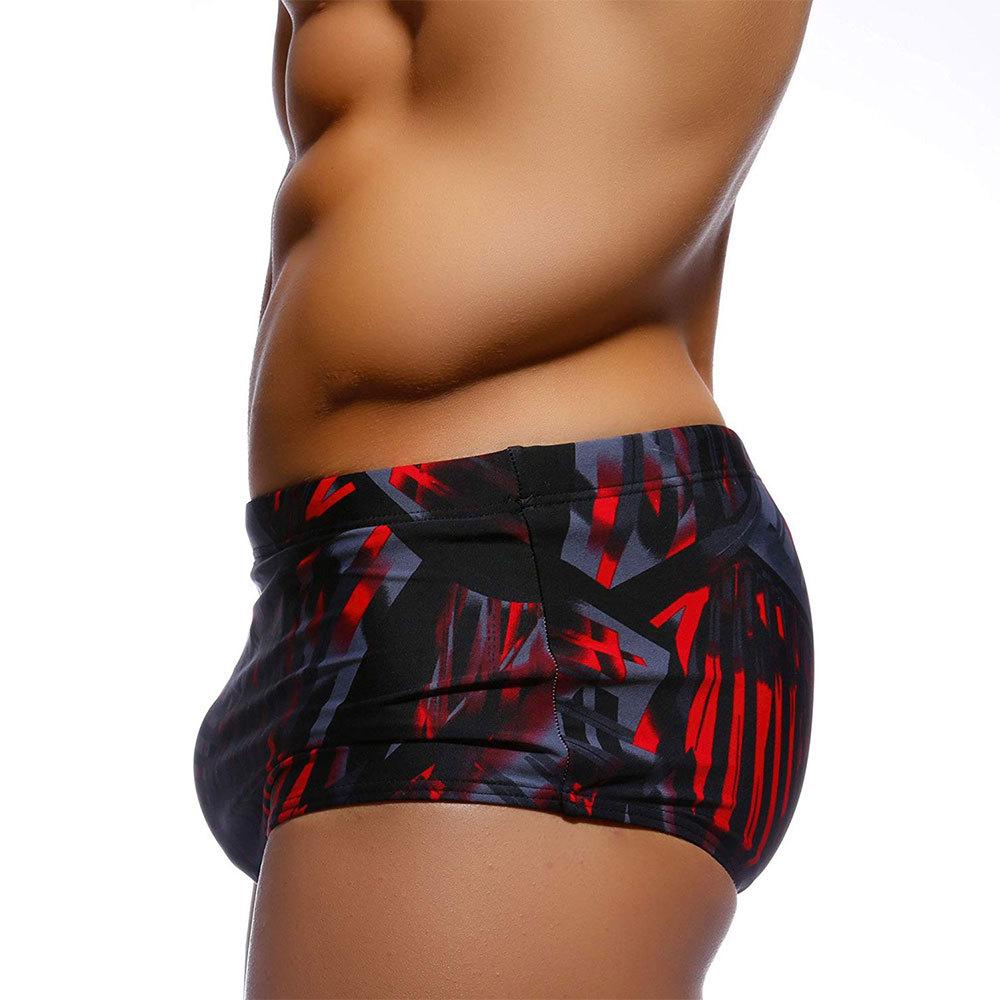 Black Red Phantom Abstract Quick-drying Men's Swimming Boxer