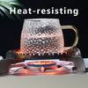 Hammer Pattern Coffee Cup Heat Resistant Juice Glass Mug Japanese Style Transparent Hand Handle Tea Cup for Household Drinking