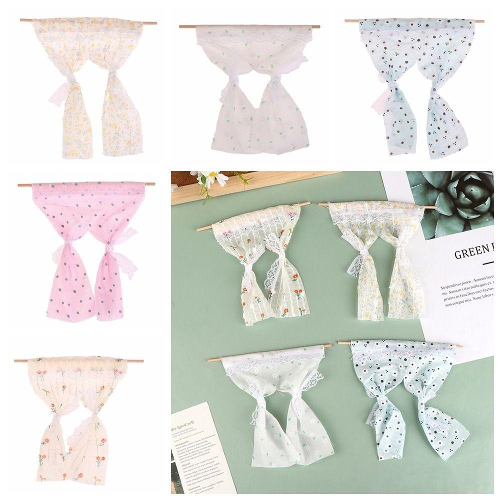 

Тканевый кукольный домик, миниатюрный цветочный занавес, кружевной кукольный дом, аксессуары, детский подарок B