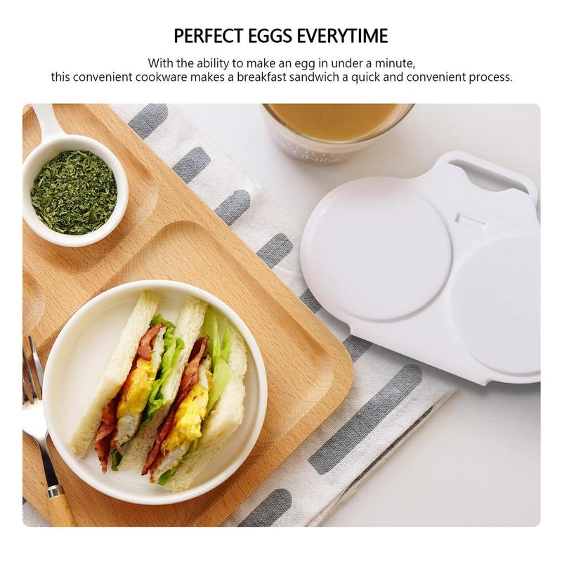 2 Eggs Microwave Oven Egg Poacher Plastic Poached Egg Steamer Kitchen Frying Egg Tool For Noodles Easy To Use And Clean