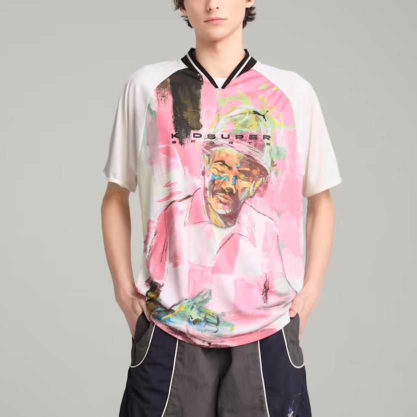 Puma X KidSuper Graphic Jersey Warm White Men Tops Cream 629512-76