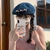 Thin Bow Knitted Berets Cute Newsboy Cap Temperament Painter Hat  Outdoor