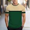 Summer Round Neck Color - Block & Striped 3D Print Top Fashionable Casual Short Sleeved Men's T-shirts