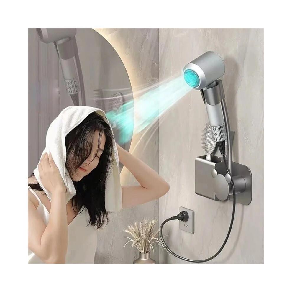 Hair Dryer Holder No Need to Hold Adjustable Wall Hanging Free of Hands No Need to Punch Holes Air Duct Storage Rack