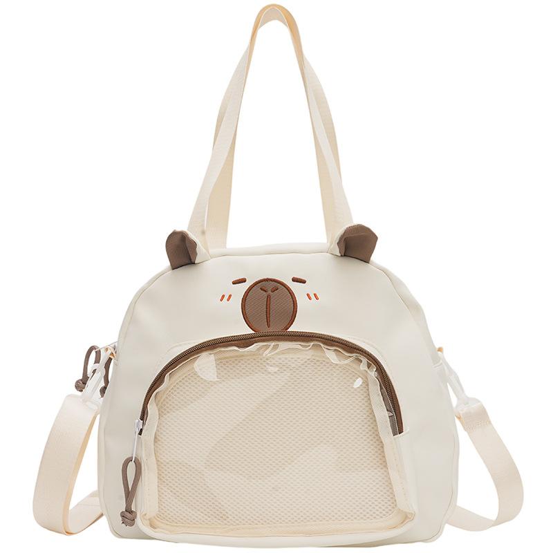 

Cartoon Capybara Transparent Shoulder Bag Backpack Adjustable Strap Shoulder белый