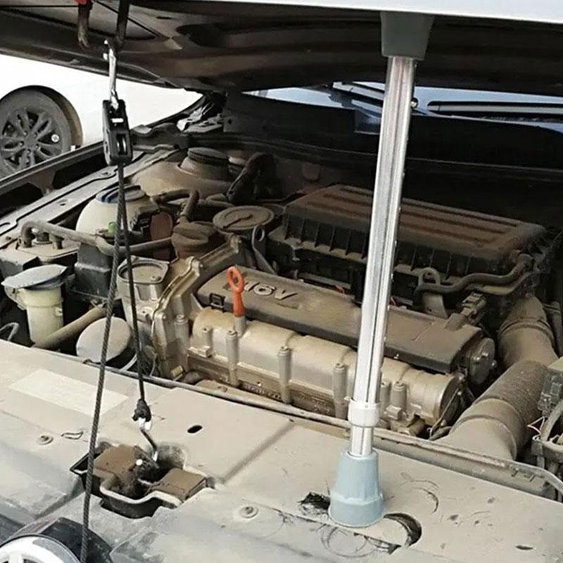 Auto Hood Support Column 40-63cm Car Repair Tool With Rope Adjustable Length Telescopic Rod Metal Rod Be Non-Slip Dent Repair