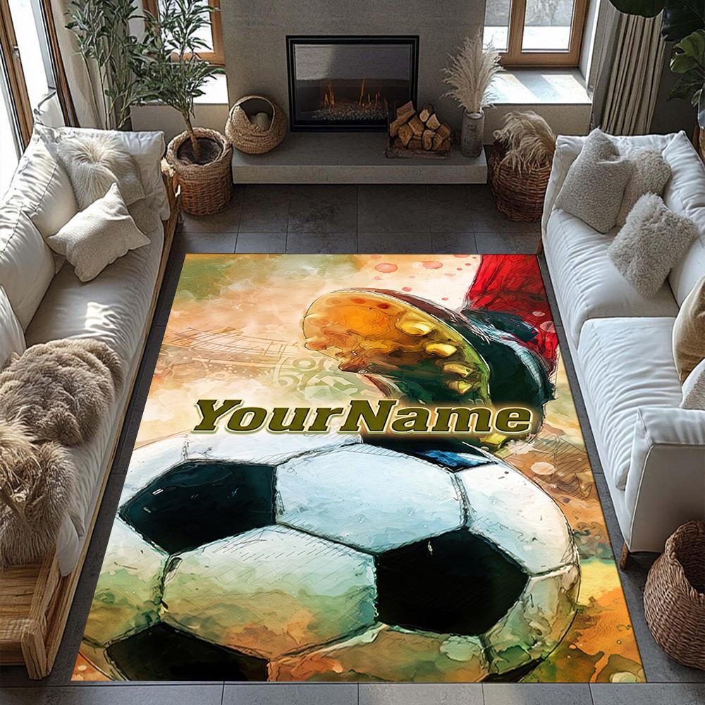 Borussia Dortmund Personalized Name Carpet Suitable for Game Room Hallway Bedrooms Playrooms Antislip Carpet Office home decor Best for Christmas