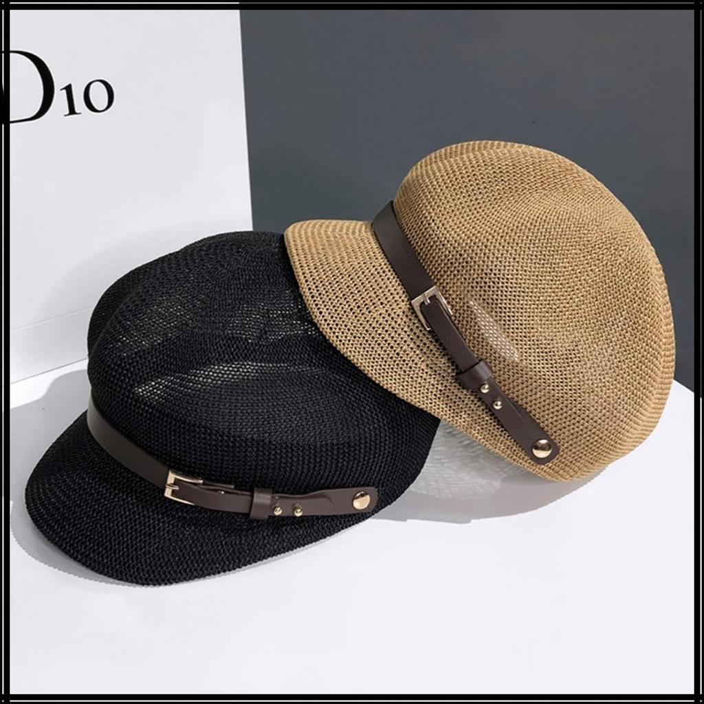 Straw Octagonal CZA122 [White Fang] Cap, Shape, Breathable, Summer, Stylish, Casual, Men's & Women's (Khaki)