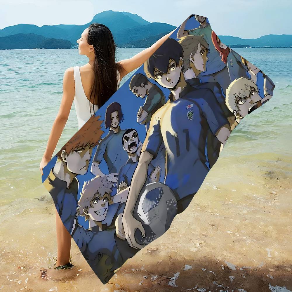 Blue Lock Anime Bath Towel Microfiber Soft Water Absorbing Breathable For Girl Kids Decorative Cartoon Beach Towel