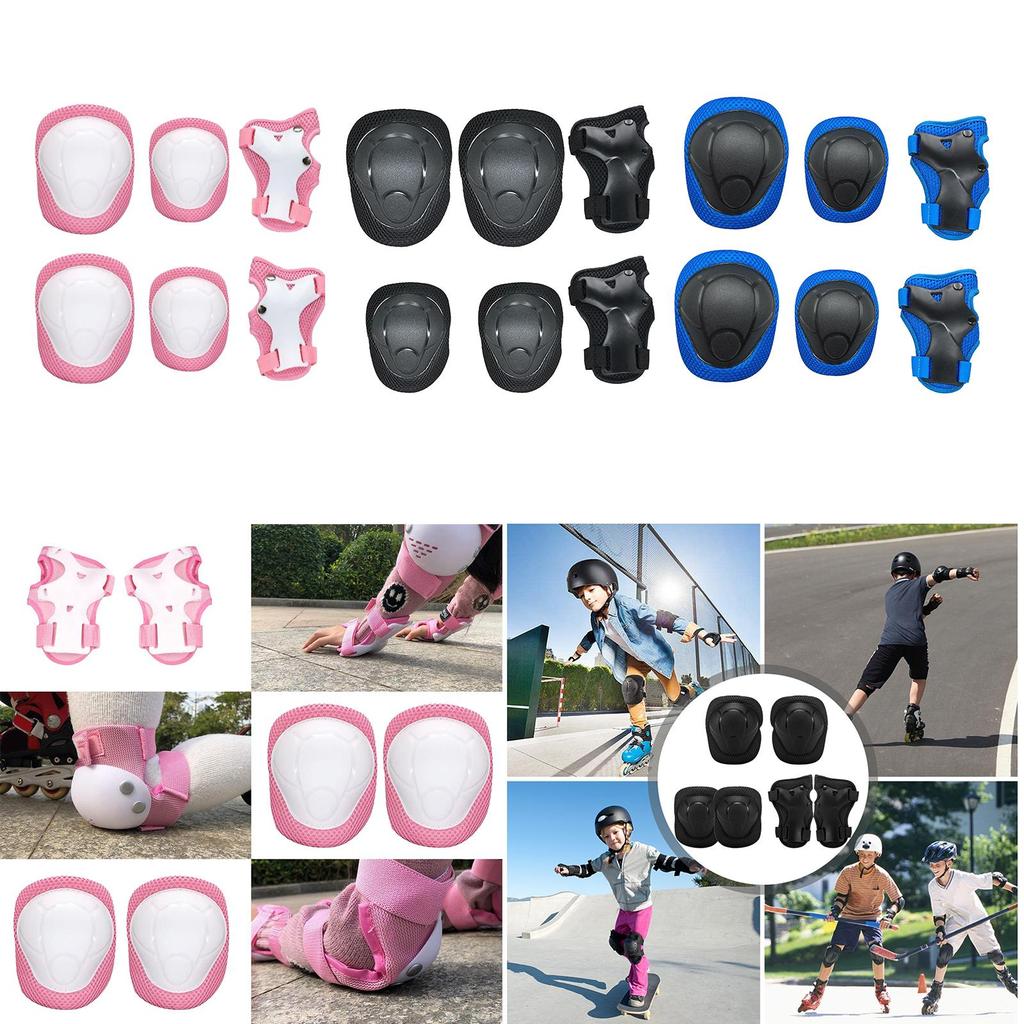 Kids Skateboard Bike Protective Gear Outfit Knee Elbow Wrist Pad Set