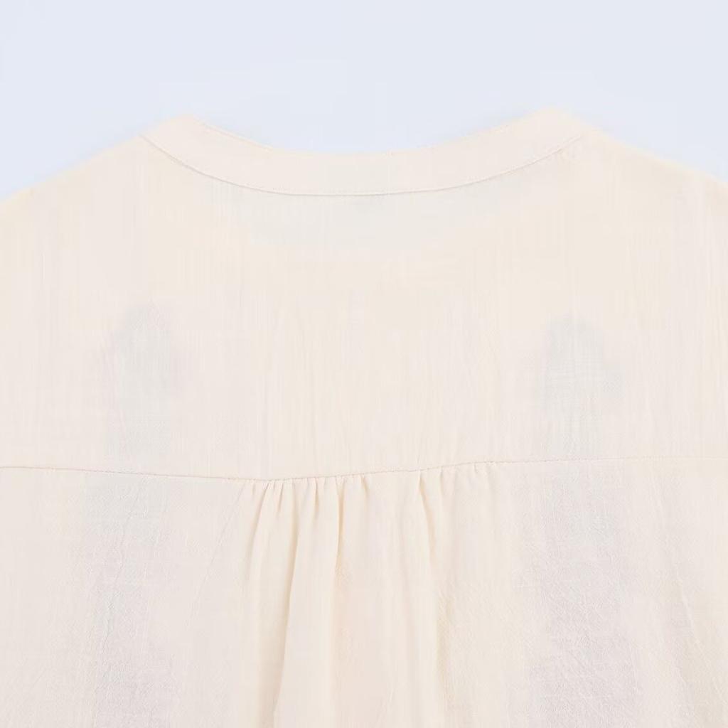European and American French Women's Clothing, Embroidered Shirt with Ornaments 7200039