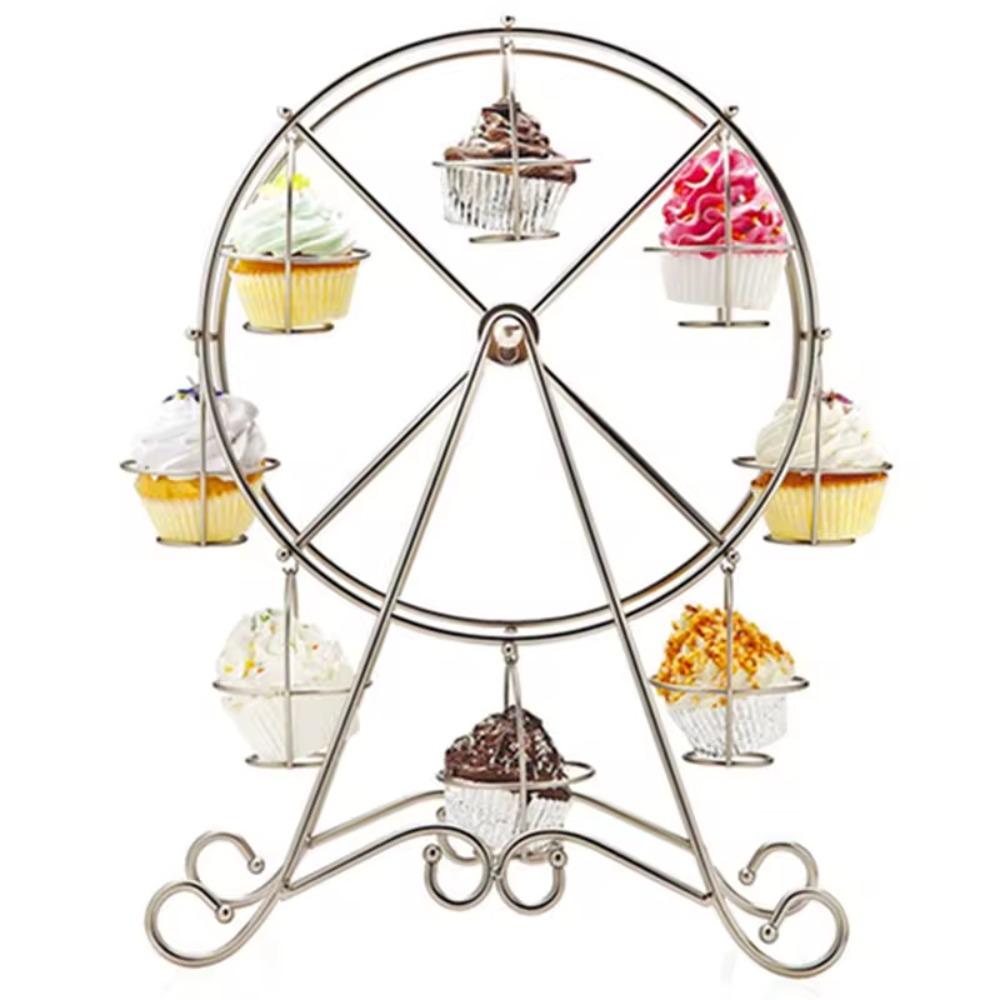Iron Cupcake Display Rack 8 Cups Cupcakes Holder Party Supplies Ferris Wheel Cupcake Stand  Wedding