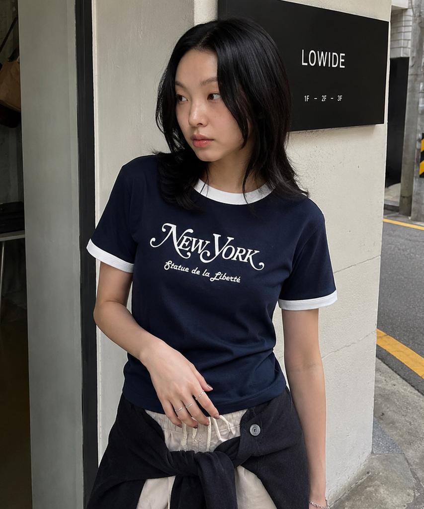 ECORR [Unisex] Classic City Ringer T-Shirt_Navy