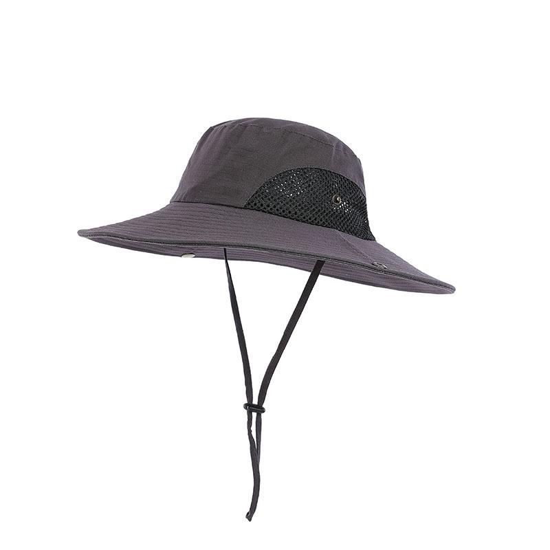 Quick Drying Summer Men'S Bucket Hat Outdoor Uv Protection Wide Border Panama Safari Hunting Hiking Hat Mesh Fisherman'S Hat