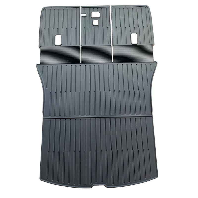 Tesla Model Y Floor & Trunk Mats Set - TPE Full Coverage, Includes Front/Rear and Integrated Backrest Mats