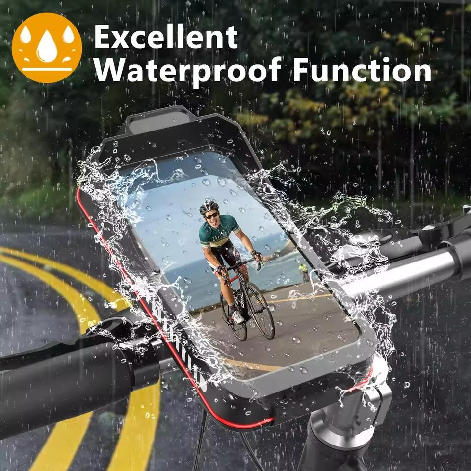 Universal Waterproof Motorcycle Bicycle Mobile Phone Holder for 4.7-7.0 inches Devices Quick Lock Bike Scooter Handlebar Stand