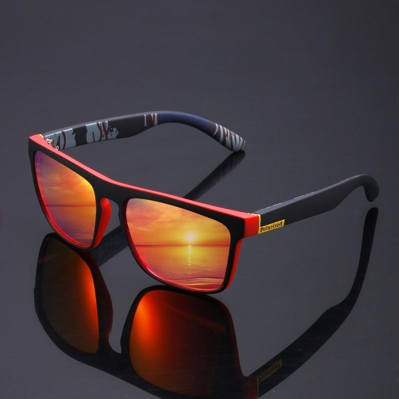 2pcs Women's Sports Style Fashion Glasses Simple Square Frame Glasses with Real Film Colorful Mirror Men's Travel Party Glasses