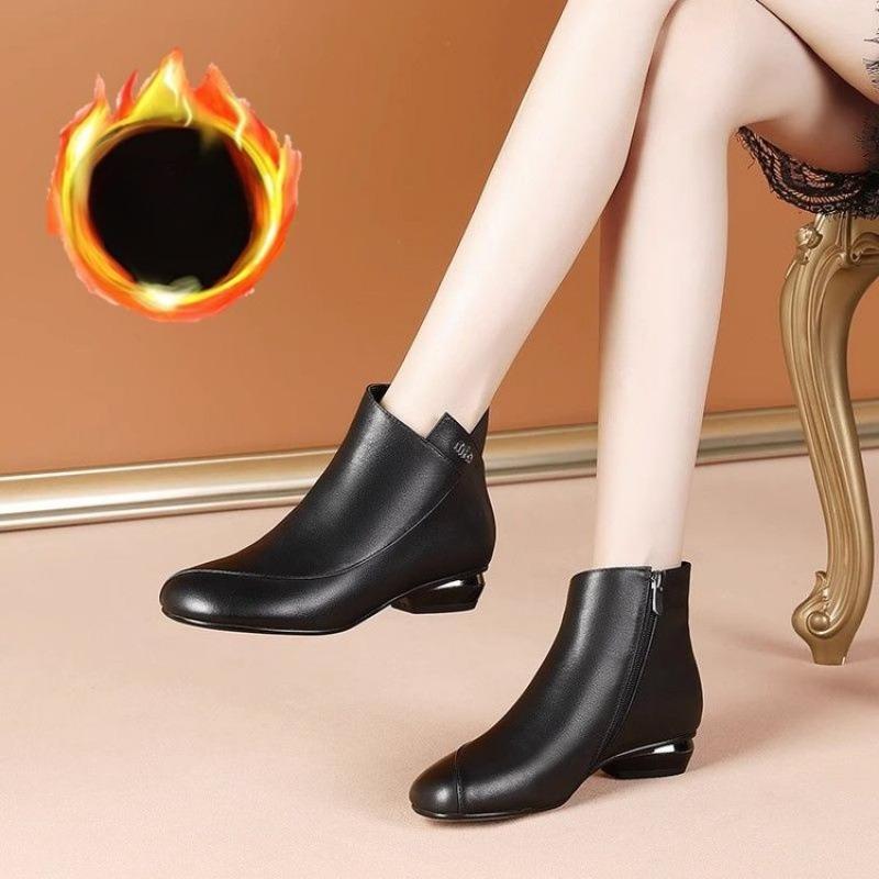 Retro Fashion Thick-heeled Short Boots Autumn and Winter Ankle Boots Women