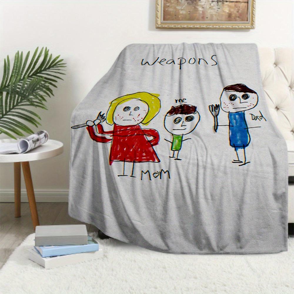 1Pc Weapons Family Print Flannel Blanket, High quality Digital Printing, Comfortable for All Seasons, Home DecorGifts821004