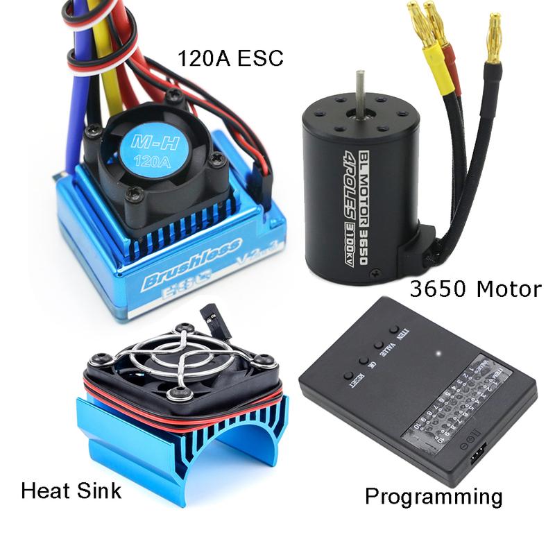 Waterproof 3650/3100KV / 3900KV / 4300KV / 5200KV Brushless Motor & 45A 60A 80A 120A ESC Combo Set for 1:10 RC Car RC Boat Part
