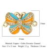 Crown Heart Bowknot Brass CZ Connector Charm Butterflry Corss Angel Bee Evil Eye Star Bracelet Making DIY Jewelry