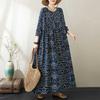 Round Neck Loose Plus Size Literary Vacation Plus Sleeve Dresses