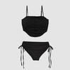 2024 Korean-Style Women's Split Swimsuit: Girl's Tube Top Drawstring Bikini for Resorts & Hot Springs