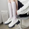 Women's Summer Thin Mesh Horizontal Stripe Lace Calf Socks