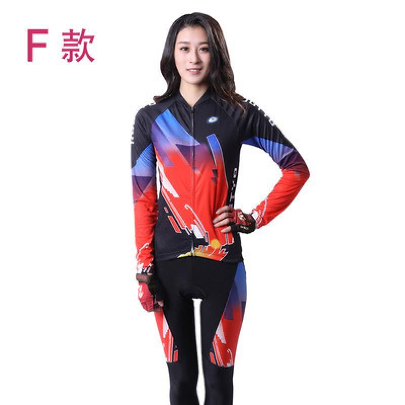Womens Long Sleeve Cycling Jersey Pants Set Mountain Bike Riding UV Protection Windproof