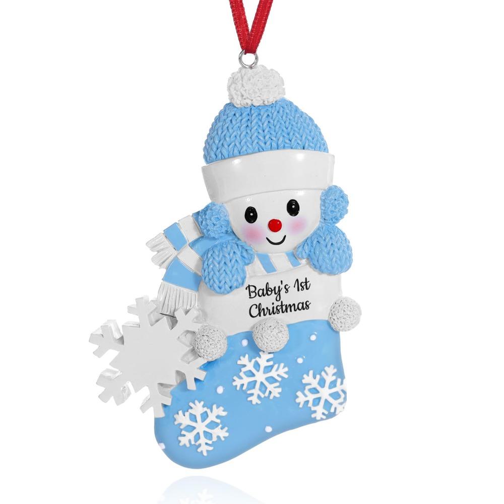 Entzückendes Design Schneemann Weihnachtsornamente Andenken Neugeborenes Baby Weihnachtsornament Besonderes Geschenk