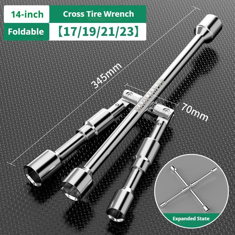 

Folding Socket Wrench Car Repair Wheel Nut Socket Professional Cross Spanner Tire Removal Tools Labor Saving Manual Tools