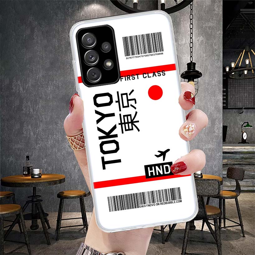 Travel Ticket Label Soft Phone Case For Samsung Galaxy S22 S23 S24 S25 Edge S26 Ultra S20 FE S21 Plus + Fundas Coque Galaxy S20